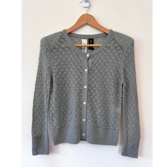 Bird by Juicy Couture Sweaters - Bird by Juicy Couture Grey Cashmere Pointelle Knit Cardigan Size Medium